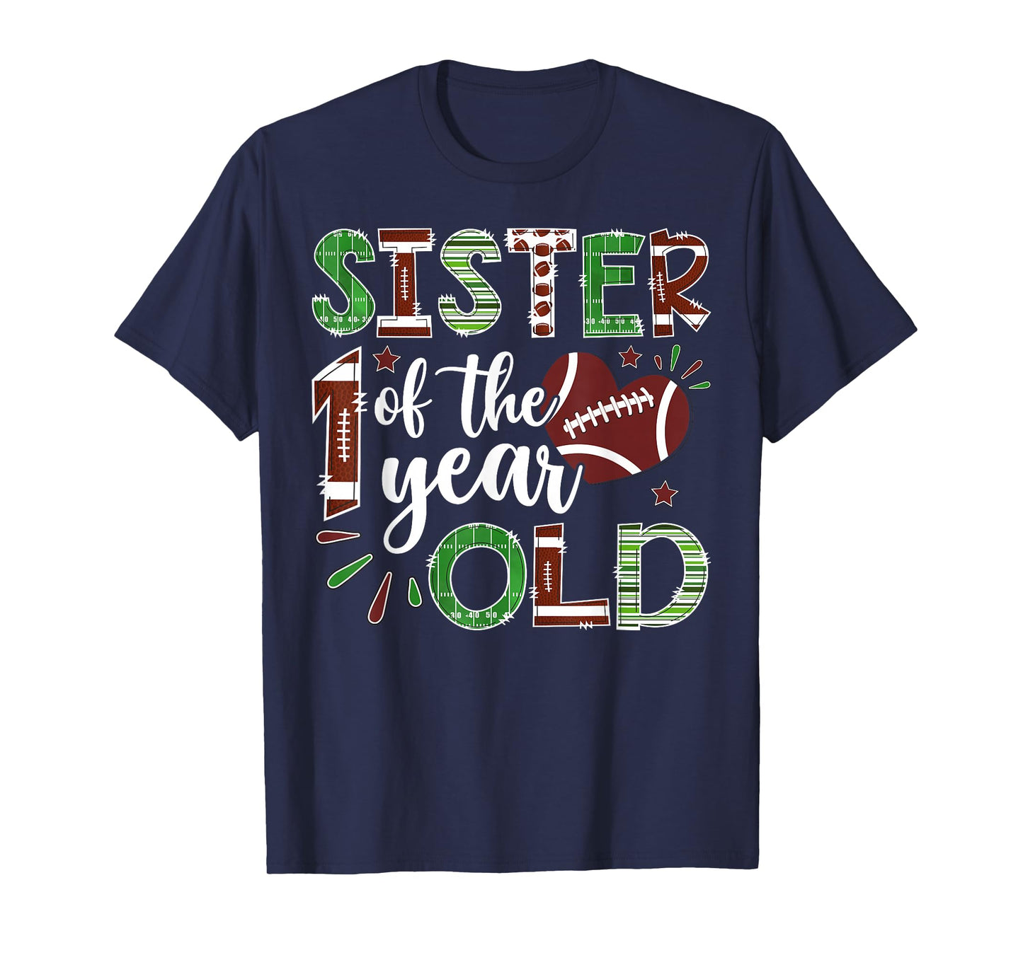 Sister of The 1 Year Old Football First Birthday Boy T-Shirt