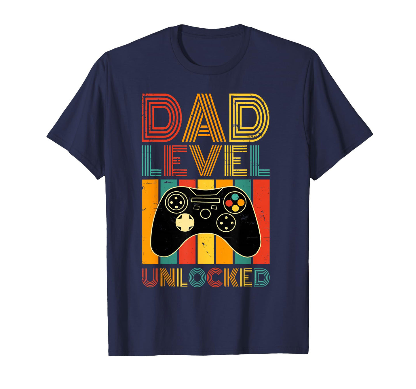 Funny New Dad Level Unlocked Gaming Gamer Daddy Papa Mens T-Shirt