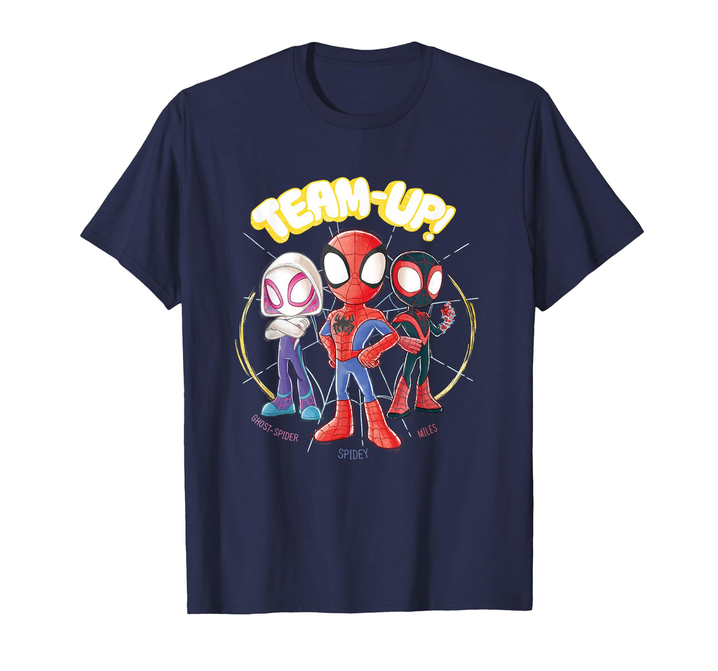 Marvel Spidey And His Amazing Friends Team-Up Retro Doodles T-Shirt