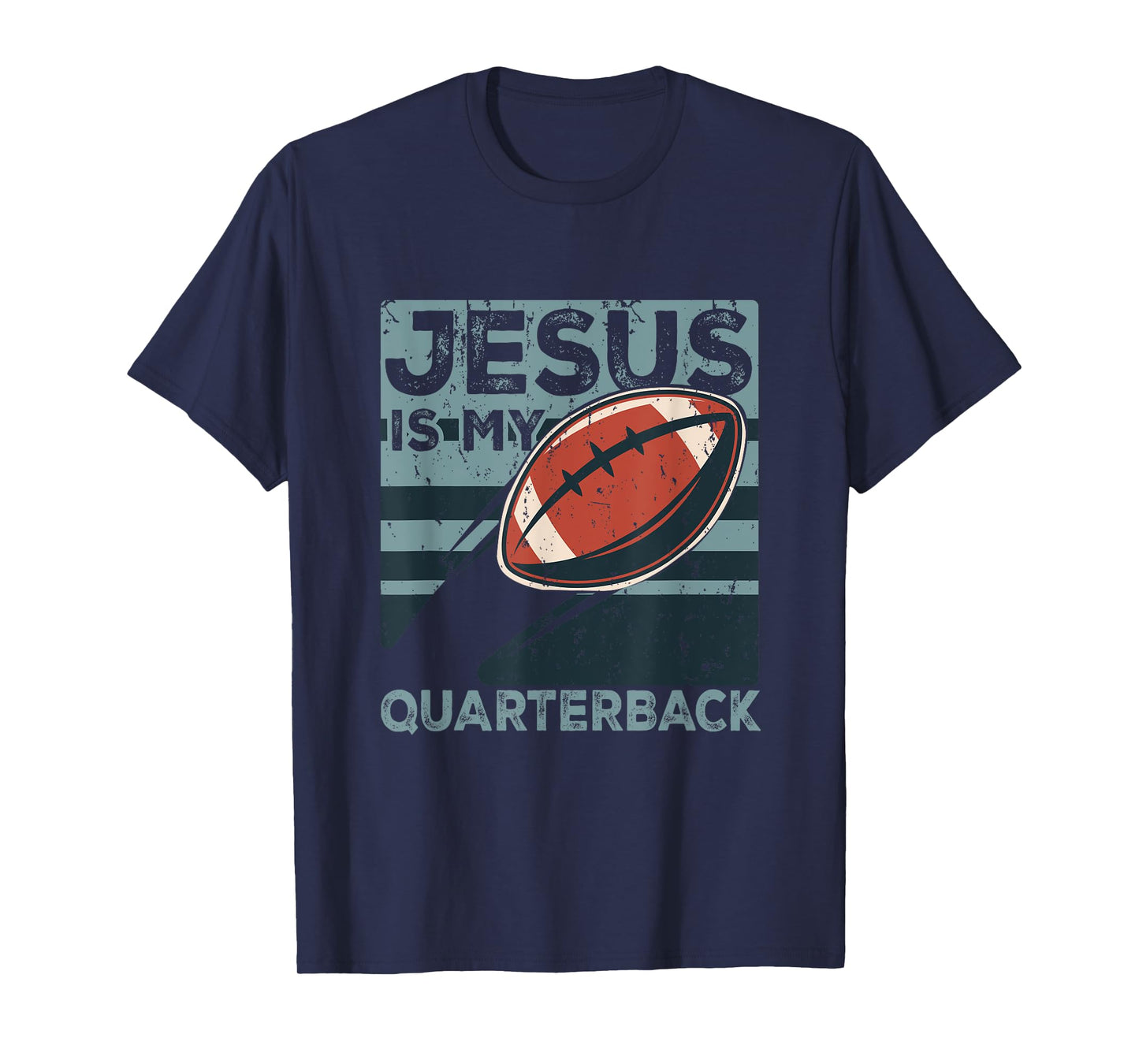 Jesus Is My Quarterback Christian Football Ball Sport Player T-Shirt