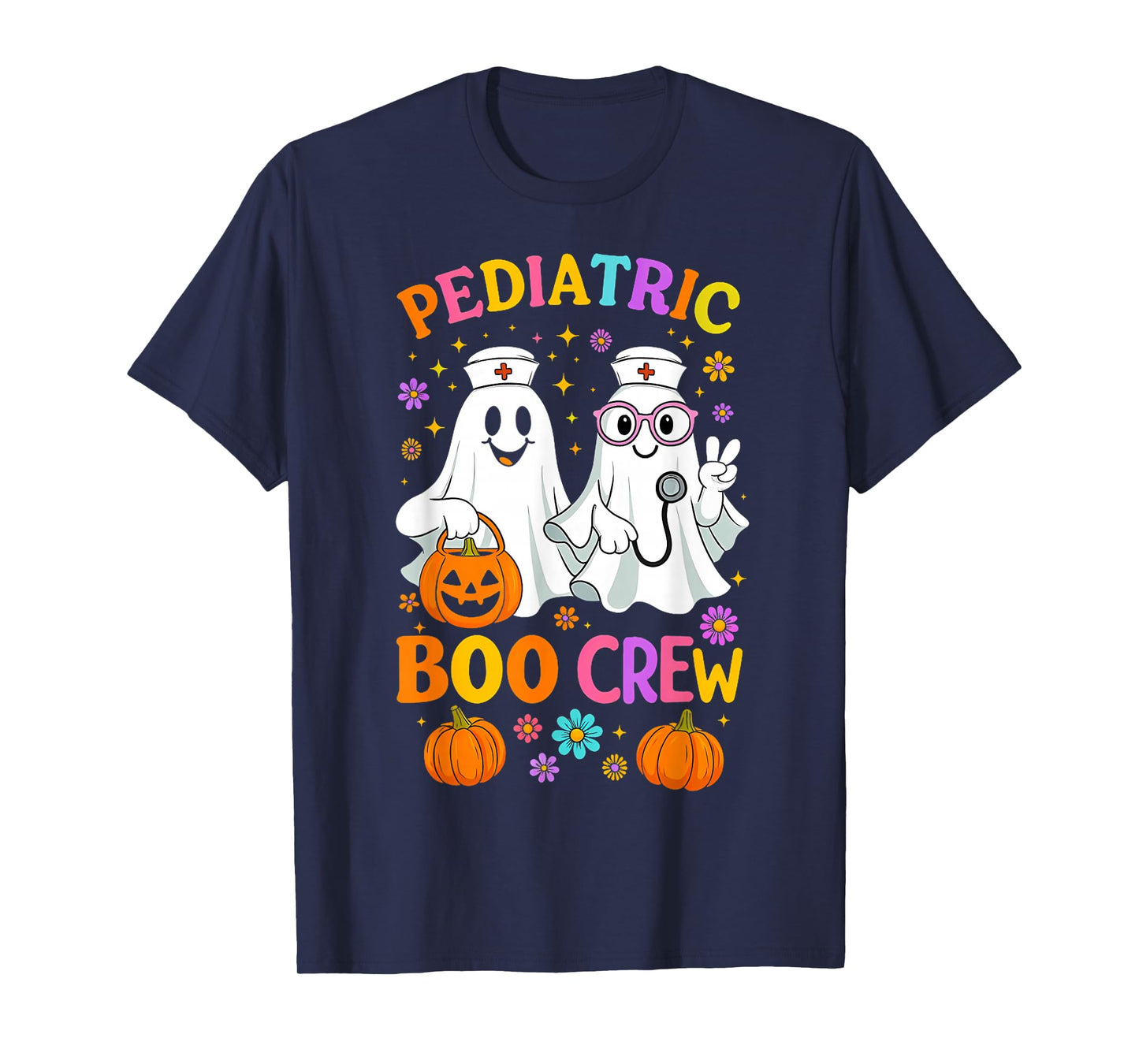 Pediatric Nurse Boo Boo Crew Ghost Costume Halloween T-Shirt