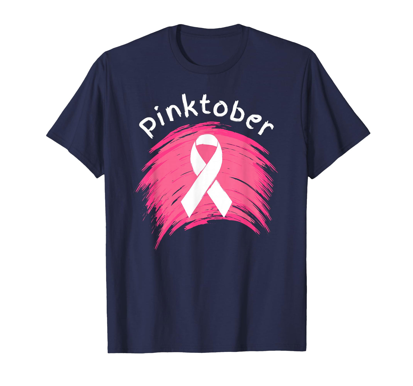 Pinktober Cute Pink October Breast Cancer Ribbon Distressed T-Shirt
