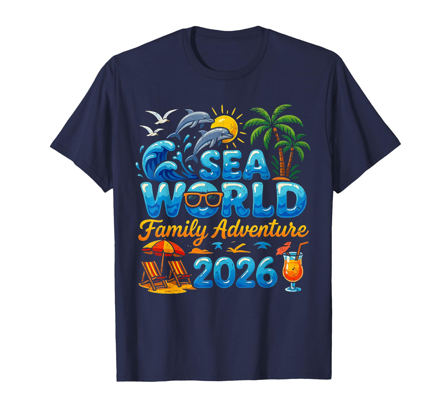 Sea World Family Adventure 2026 Beach Design T-Shirt