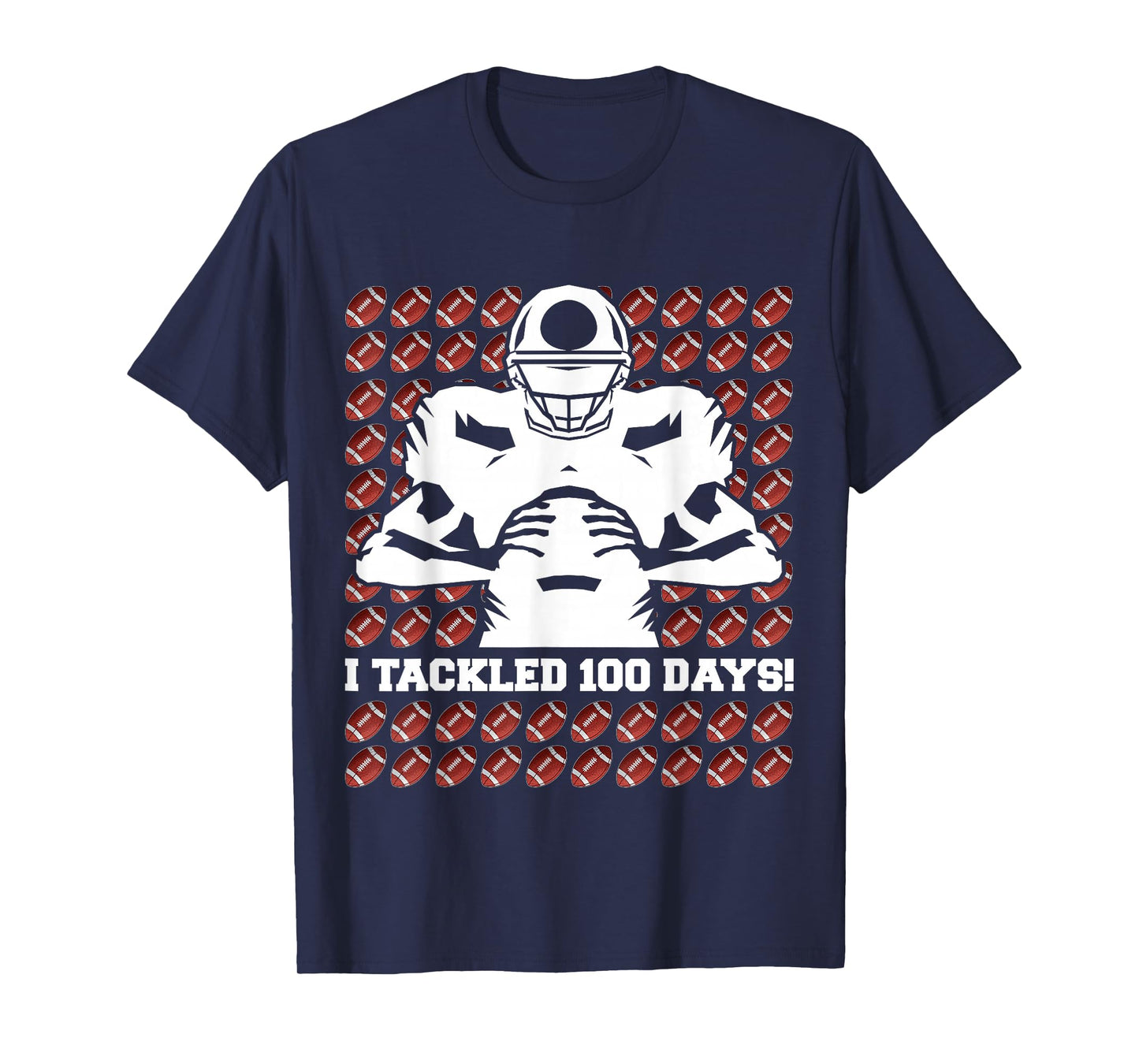 100 Days of School Football I Tackled 100th Day Smarter Kids T-Shirt