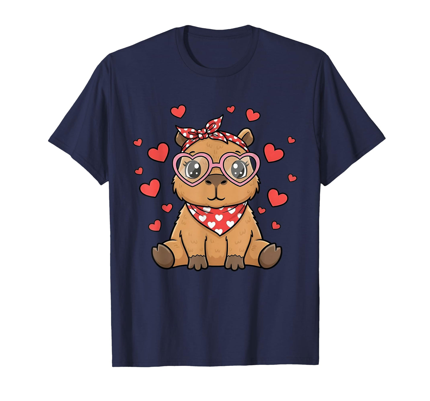 Capybara Valentines Day Girl Hearts Valentine Capybara Women T-Shirt