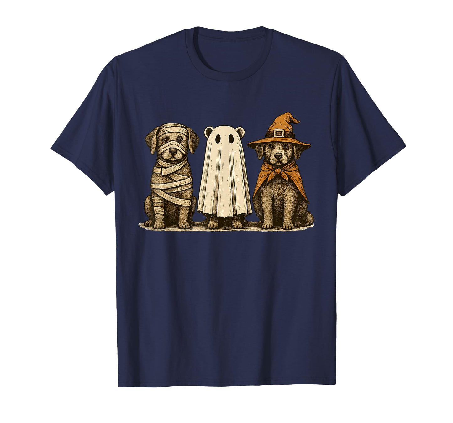 Cute Halloween Dogs Ghost Witch Mummy Funny Costume T-Shirt