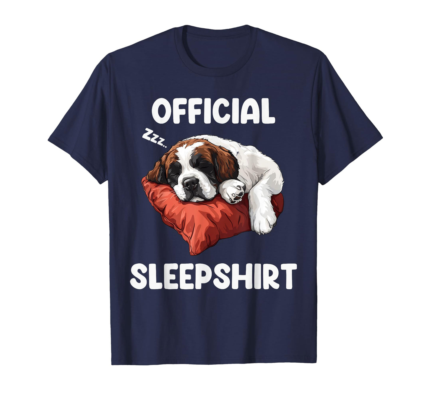 Official Saint Bernard Sleepshirt Cute Dog Lover Sleepwear T-Shirt
