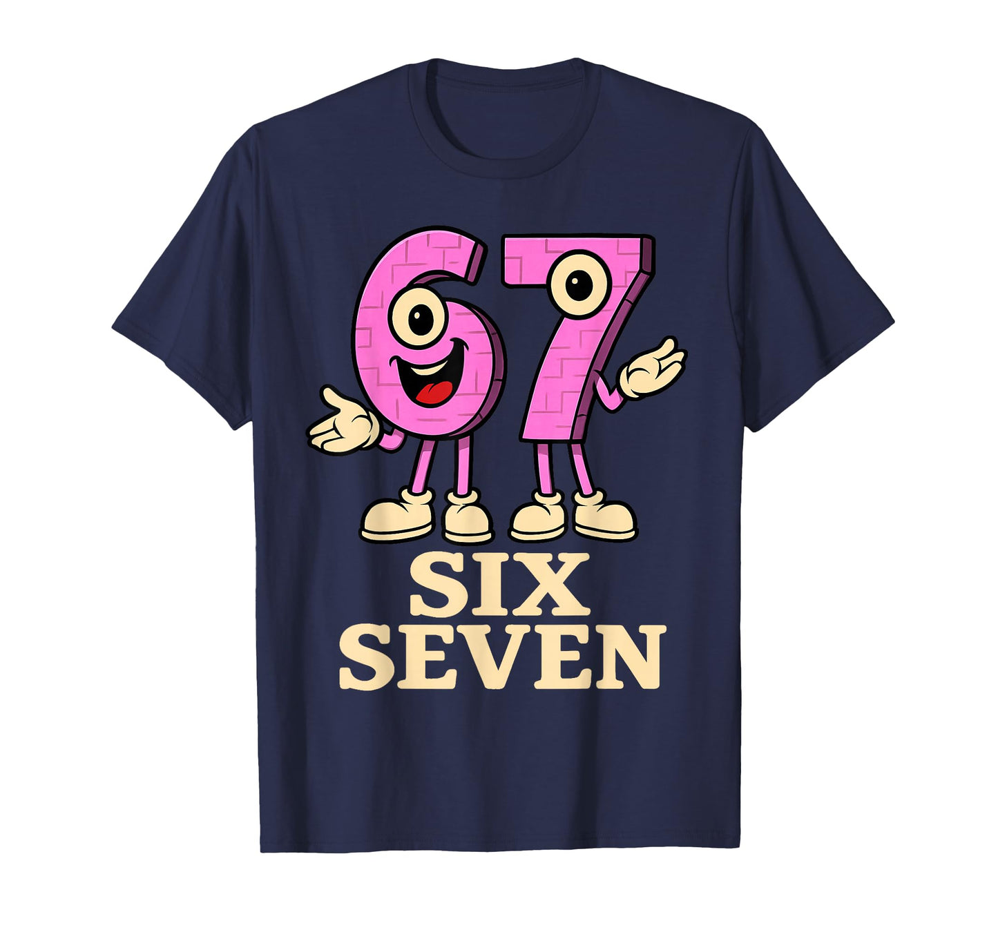 Pink 67 Six Seven 6-7 - Funny Italian Brainrot Kids Gaming T-Shirt