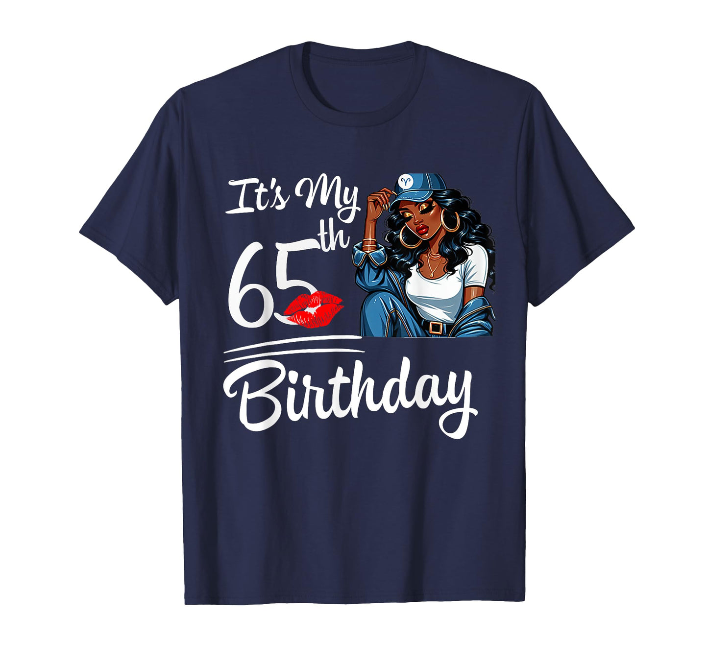 It's My 65th Birthday 65 Years Old Black Melanin Women Girl T-Shirt