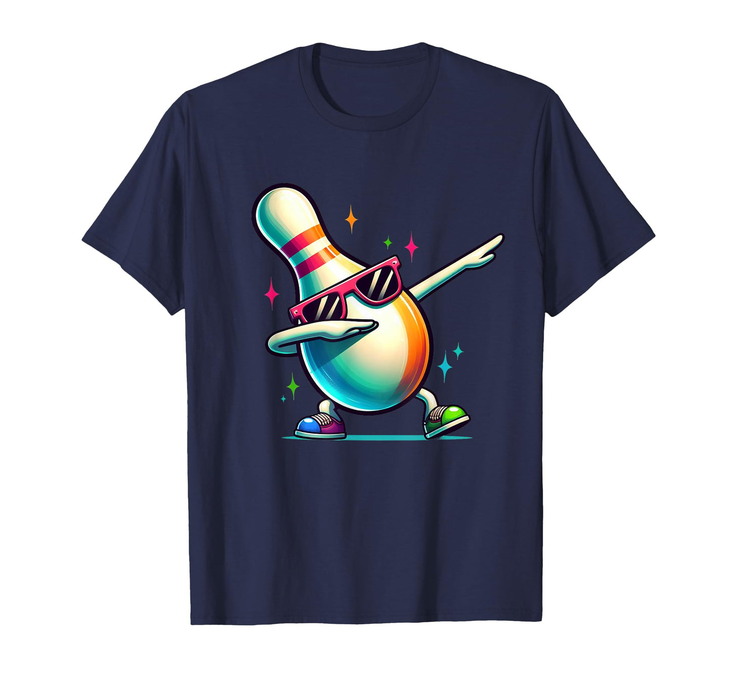 Bowling Pin Dabbing Sunglasses Bowler Player Kids Boys Men T-Shirt