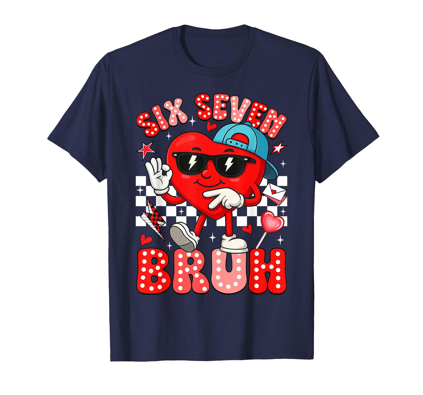 Funny Heart Meme 67 Six Seven Bruh Valentines Day Boys Kids T-Shirt