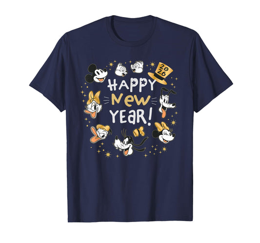 Disney Mickey & Friends Happy New Year 2026 Retro Party T-Shirt