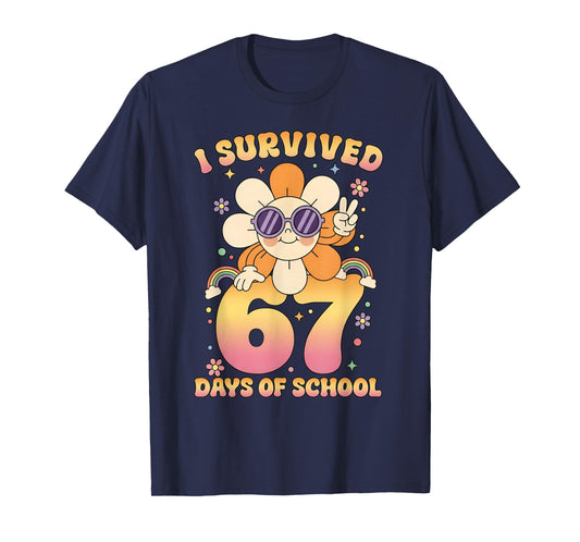 I Survived 67 Days of School Funny Meme Teacher Student T-Shirt