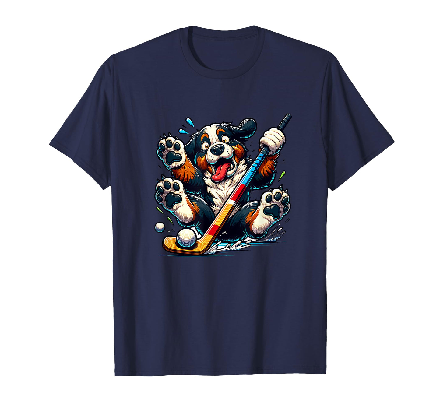 Hockey Puppy Bernese Mountain Dog Ice Rink Fun T-Shirt