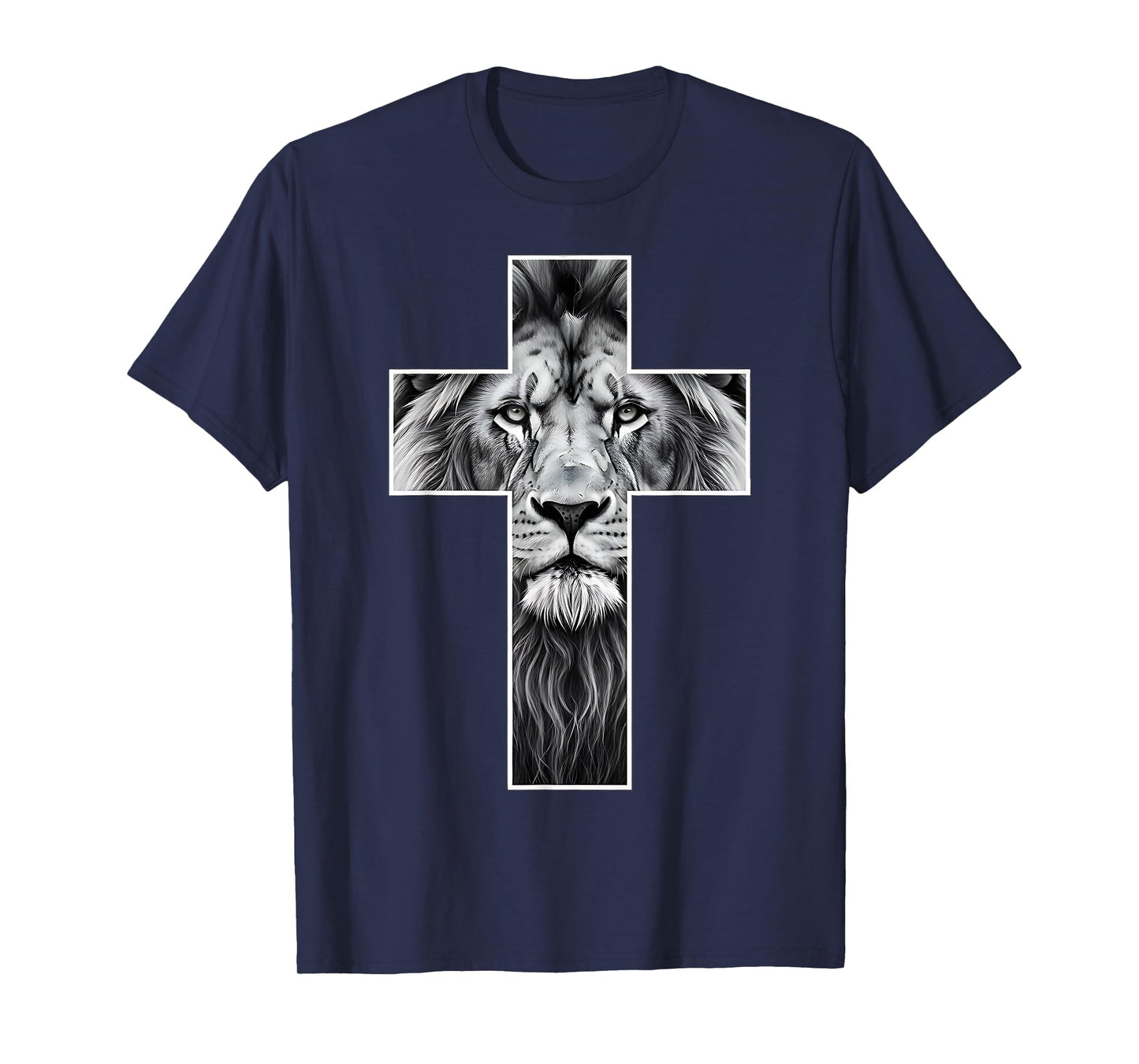 Lion of Judah Cross Christian Strength Powerful Symbol T-Shirt