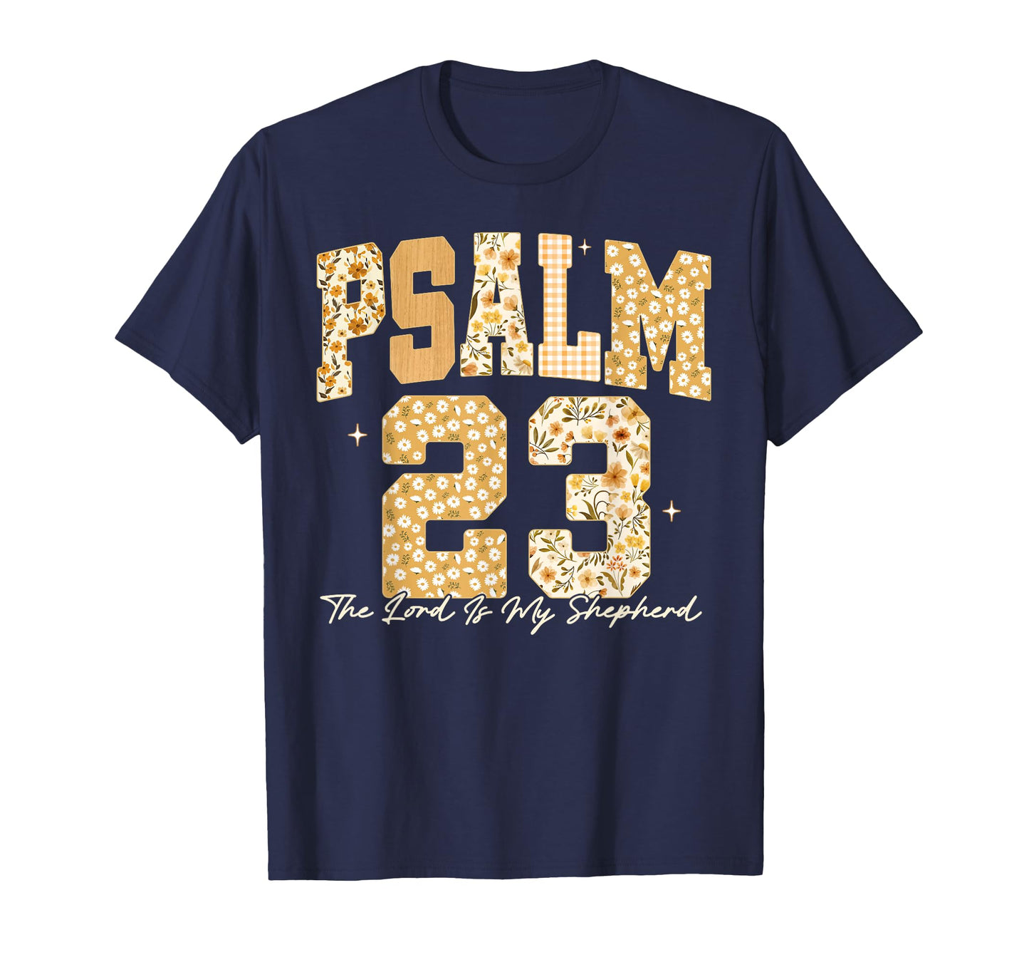 Christian Psalm 23 Retro The Lord is My Shepherd Bible Verse T-Shirt