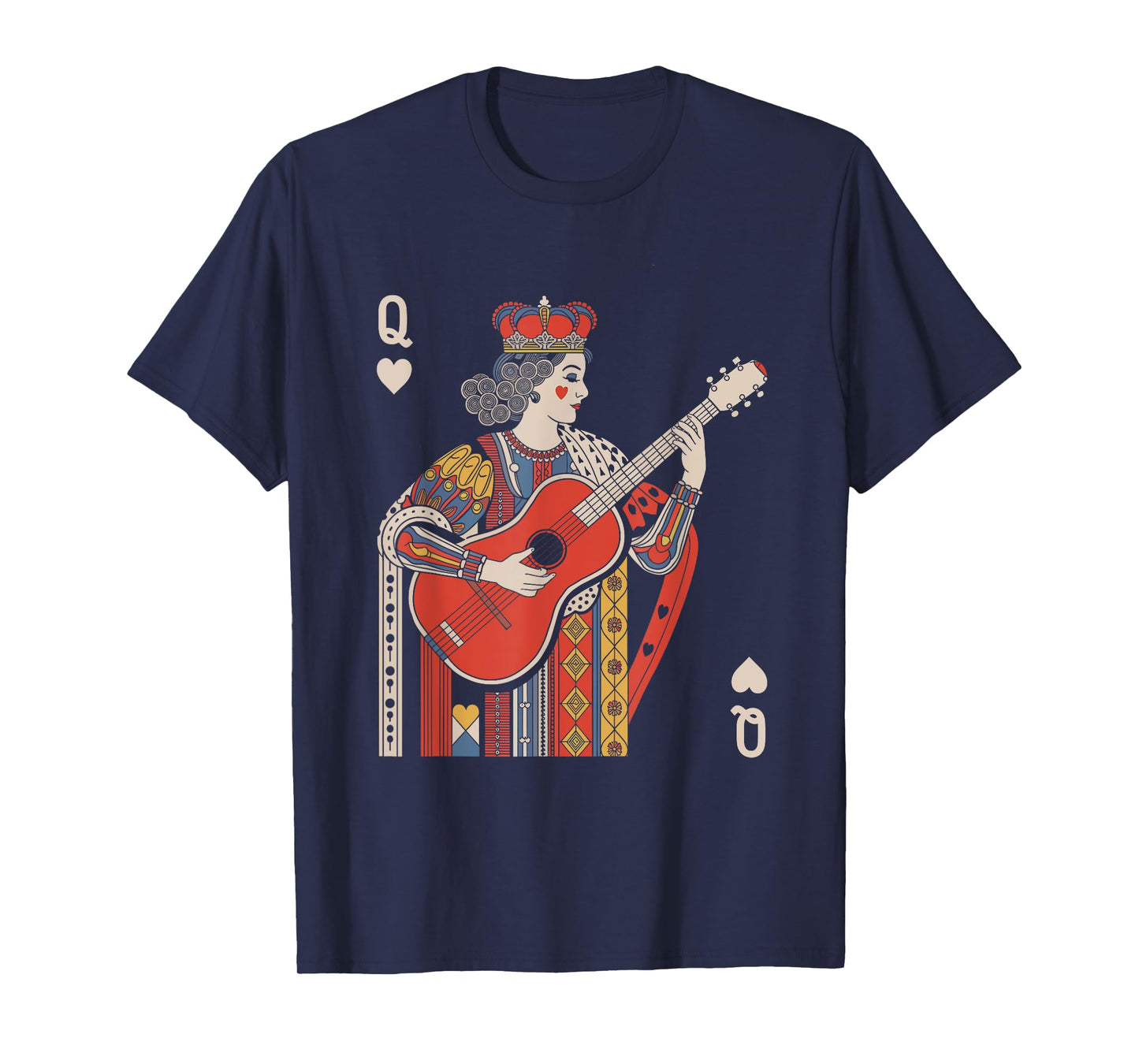 Queen of Playing Guitar Vintage Card T-Shirt