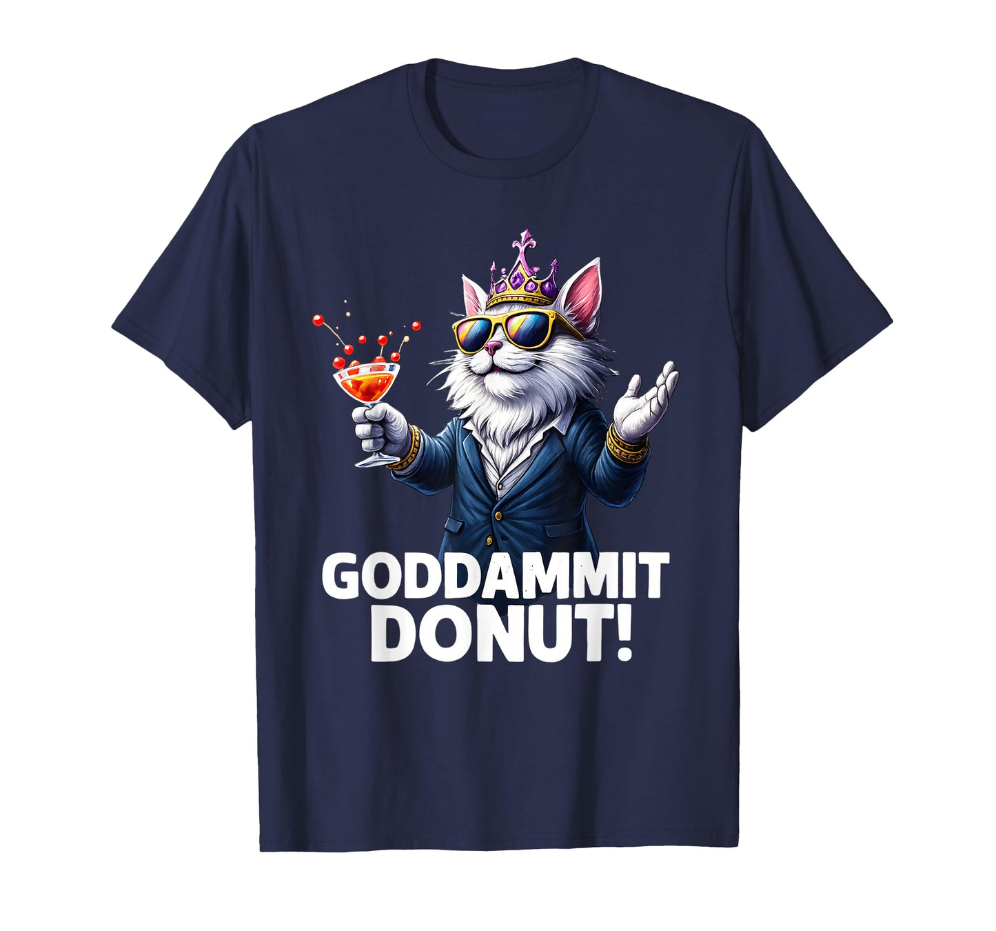 Donut Princess Cat Meme Fantasy Kawaii Funny Cartoon Style T-Shirt