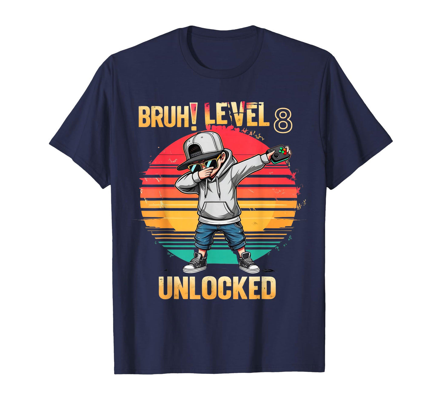 Awesome 8th Birthday Video Game Bruh Level Unlocked T-Shirt