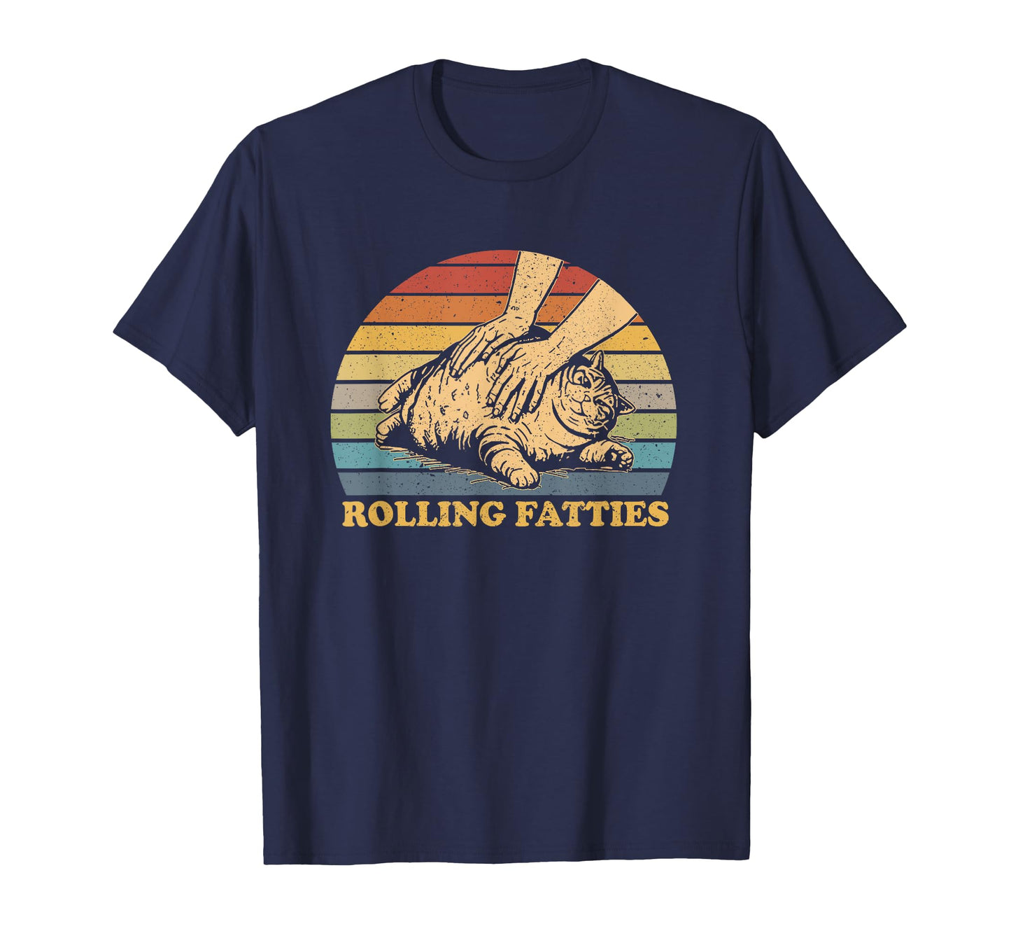 Cat Rolling Fatties Funny Vintage T-Shirt