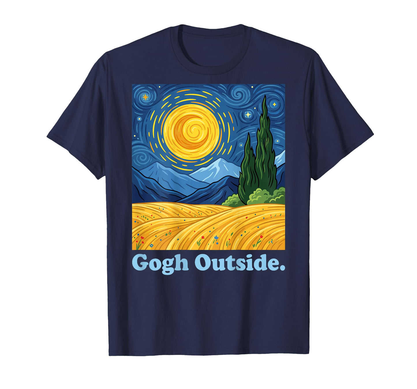 Gogh Outside T Starry Night Inspirational Van Gogh Style T-Shirt