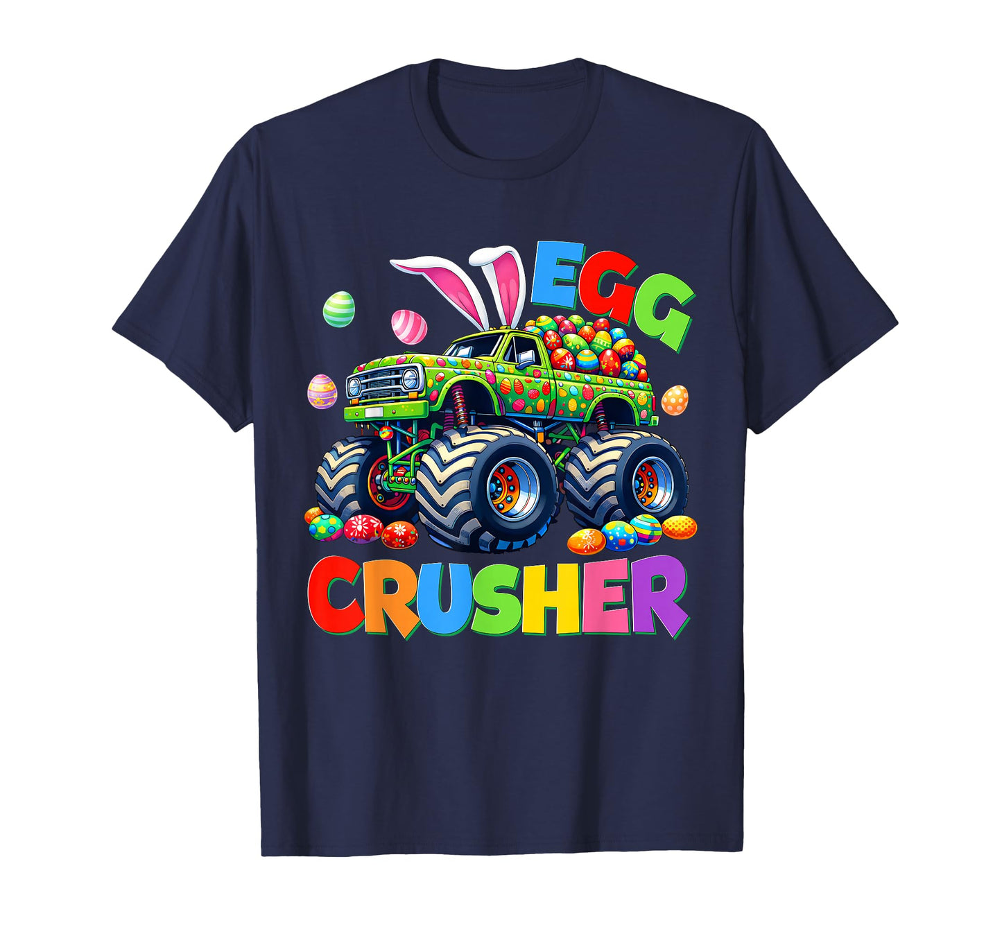 Egg Crusher Monster Truck Rabbit Easter Bunny Men Boy Kid T-Shirt