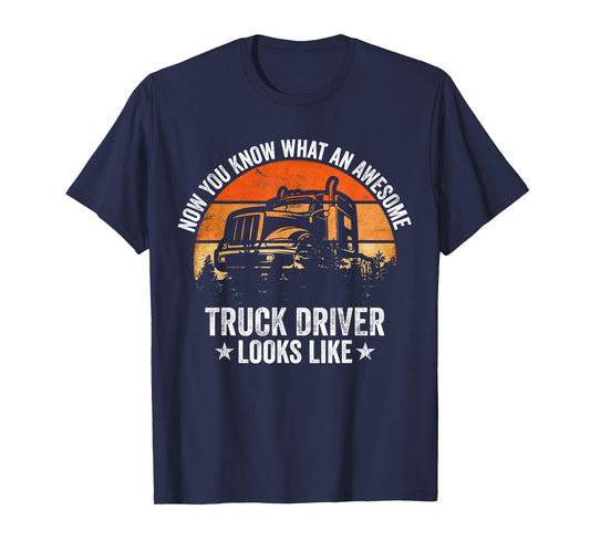 Truck Driver Art for Men Women Truck Driver Trucking Trucker T-Shirt