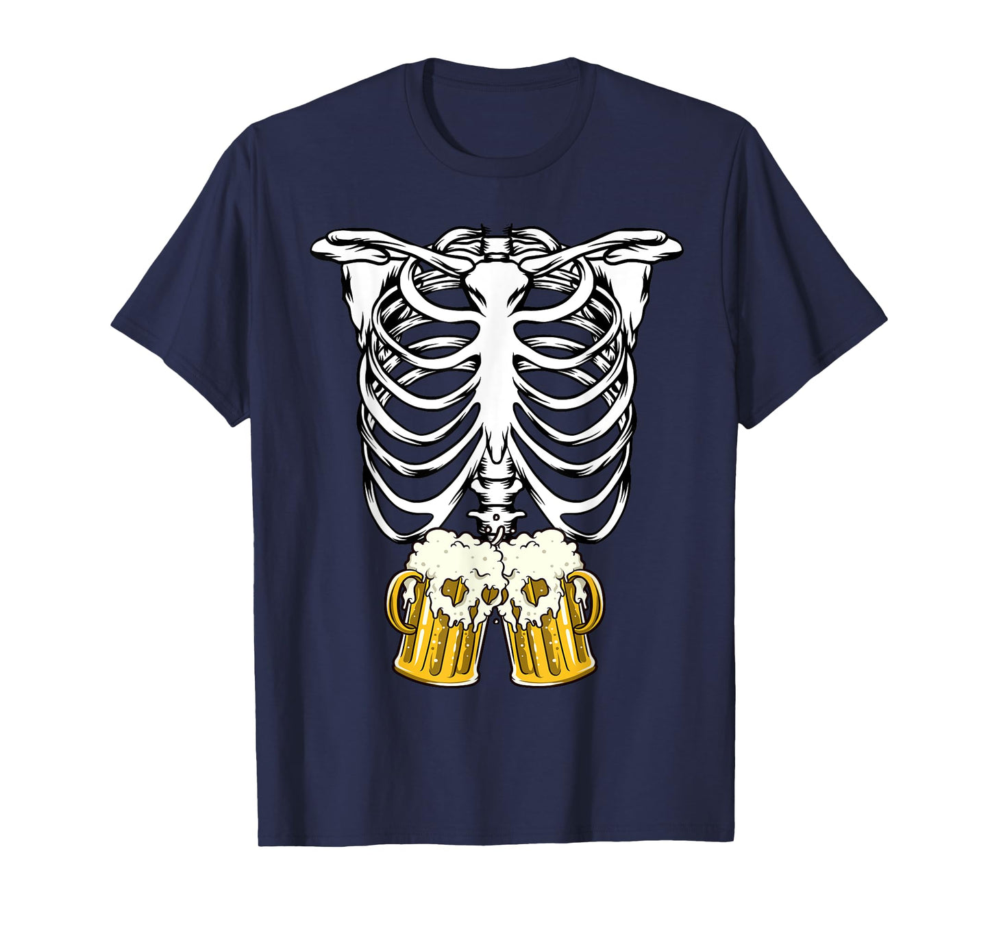 Skeleton Pregnancy Belly Of Beer X-ray Halloween Costume T-Shirt
