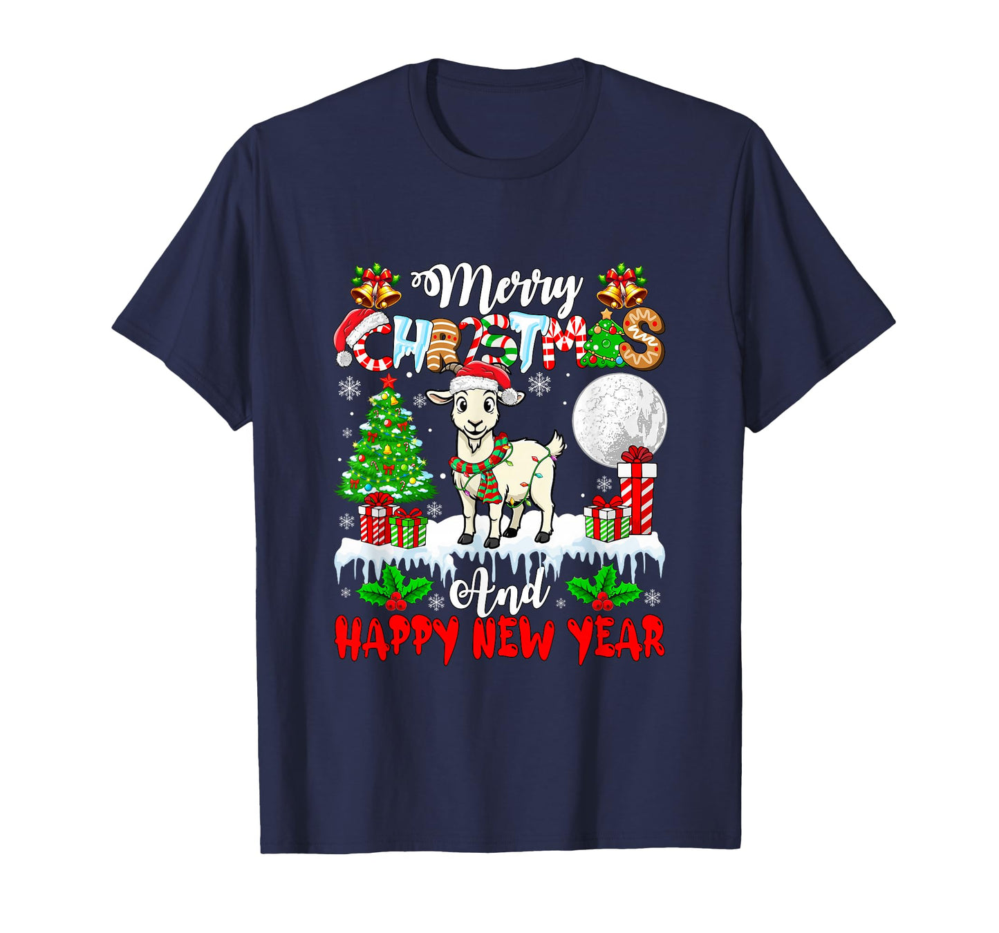 Merry Christmas and Happy New Year Santa Goat Farmer Owner T-Shirt