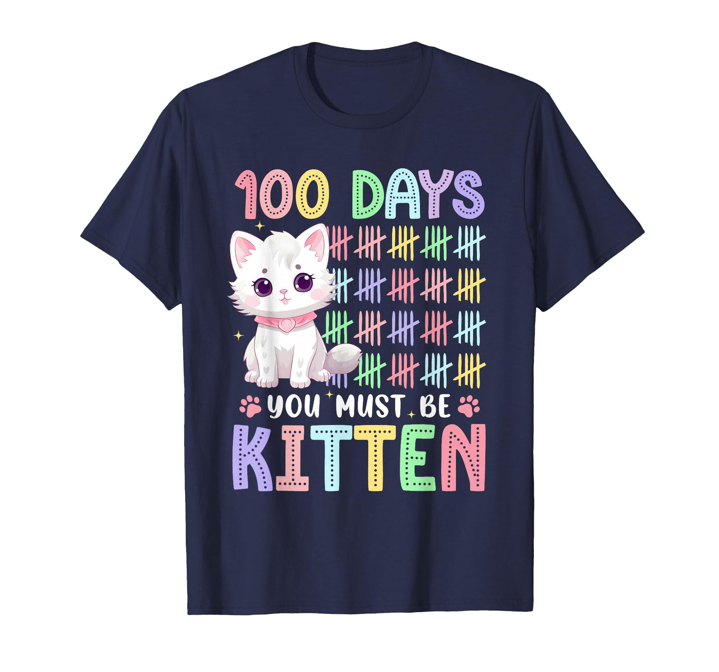 You Must Be Kitten Cat Lover Groovy 100th Day of School Kids T-Shirt