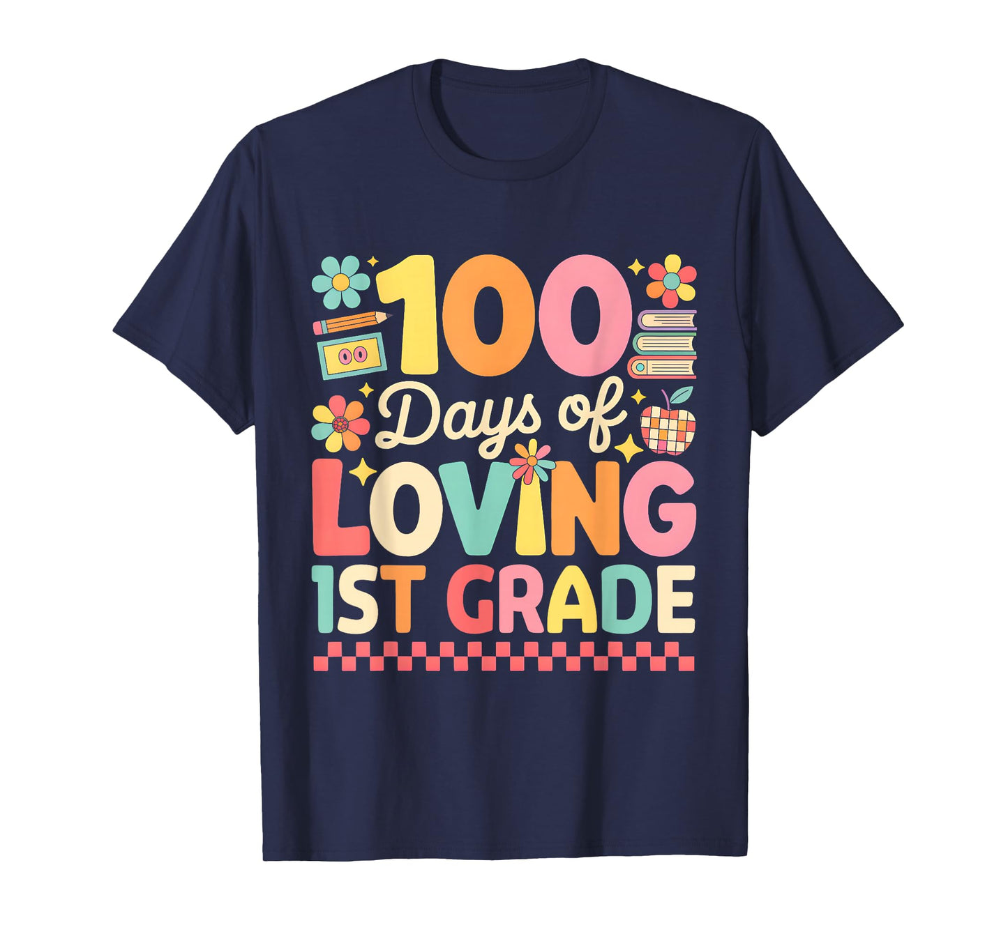 100 Days of Loving 1st Grade Groovy 100th Day Teachers Kids T-Shirt
