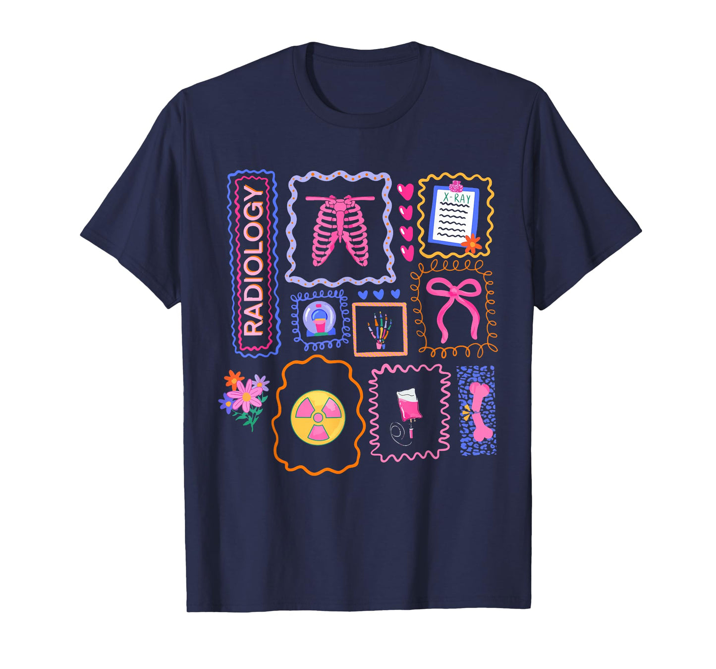 Retro Funny Xray Tech Radiology Cute Rad Tech Healthcare T-Shirt