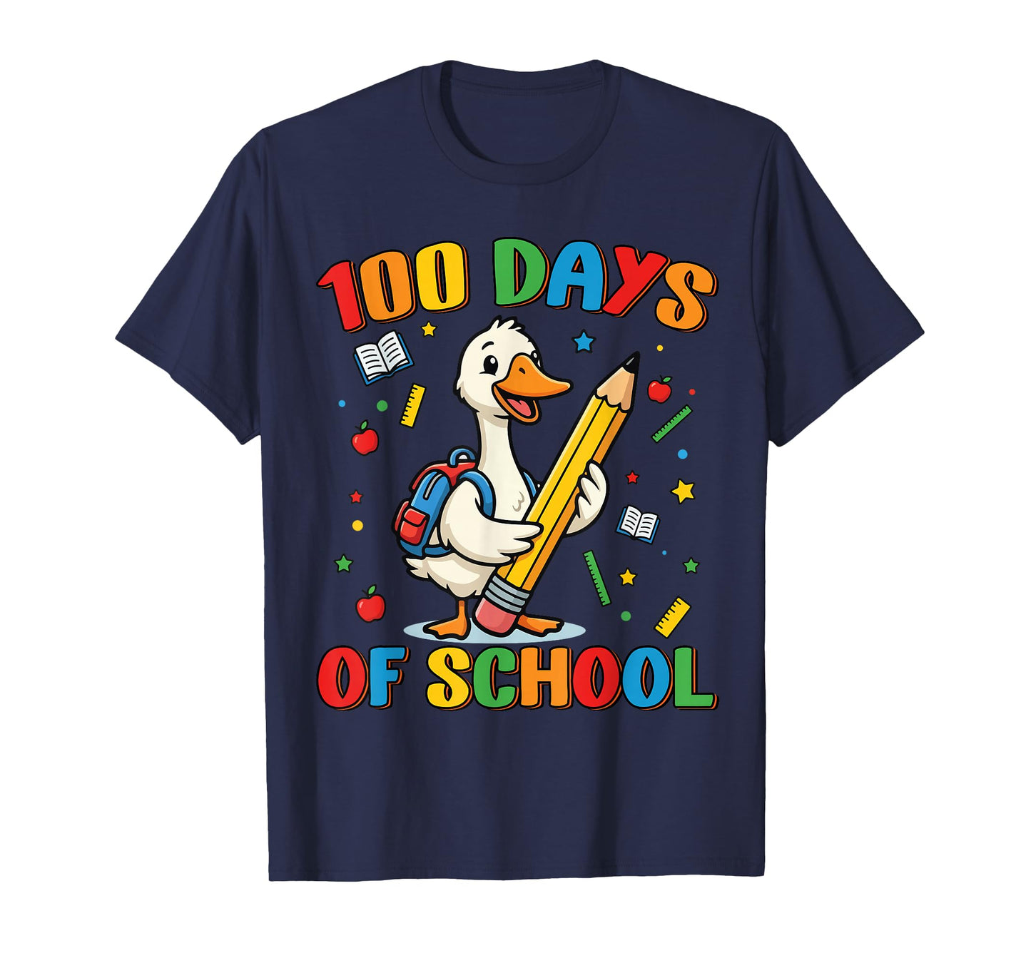 100 Days of School Duck Lover Boys Girls 100th Day School T-Shirt