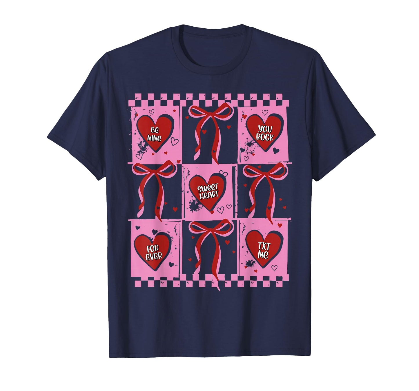 Candy Sweet Hearts Love Valentines Day Coquette Bow T-Shirt