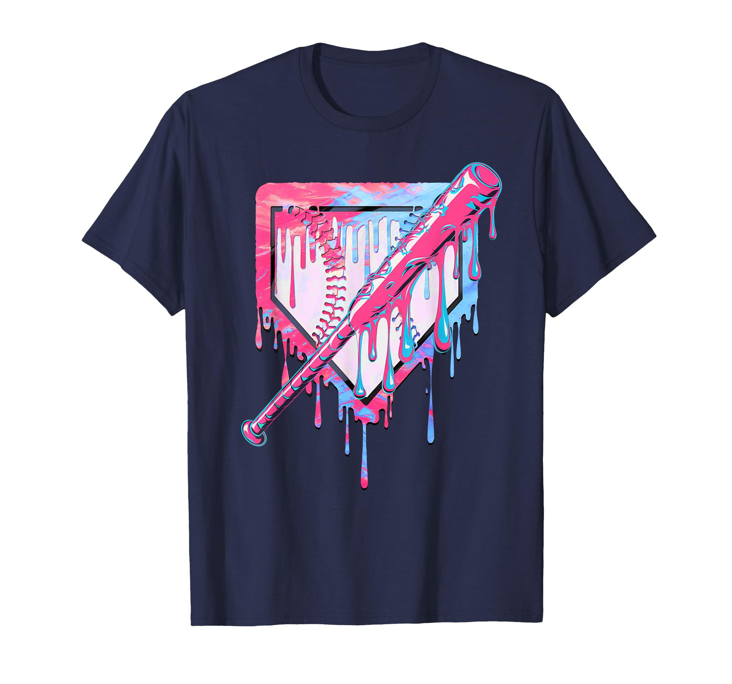 Baseball Dripping Ice Cream Drip Youth Boys Baseball T-Shirt