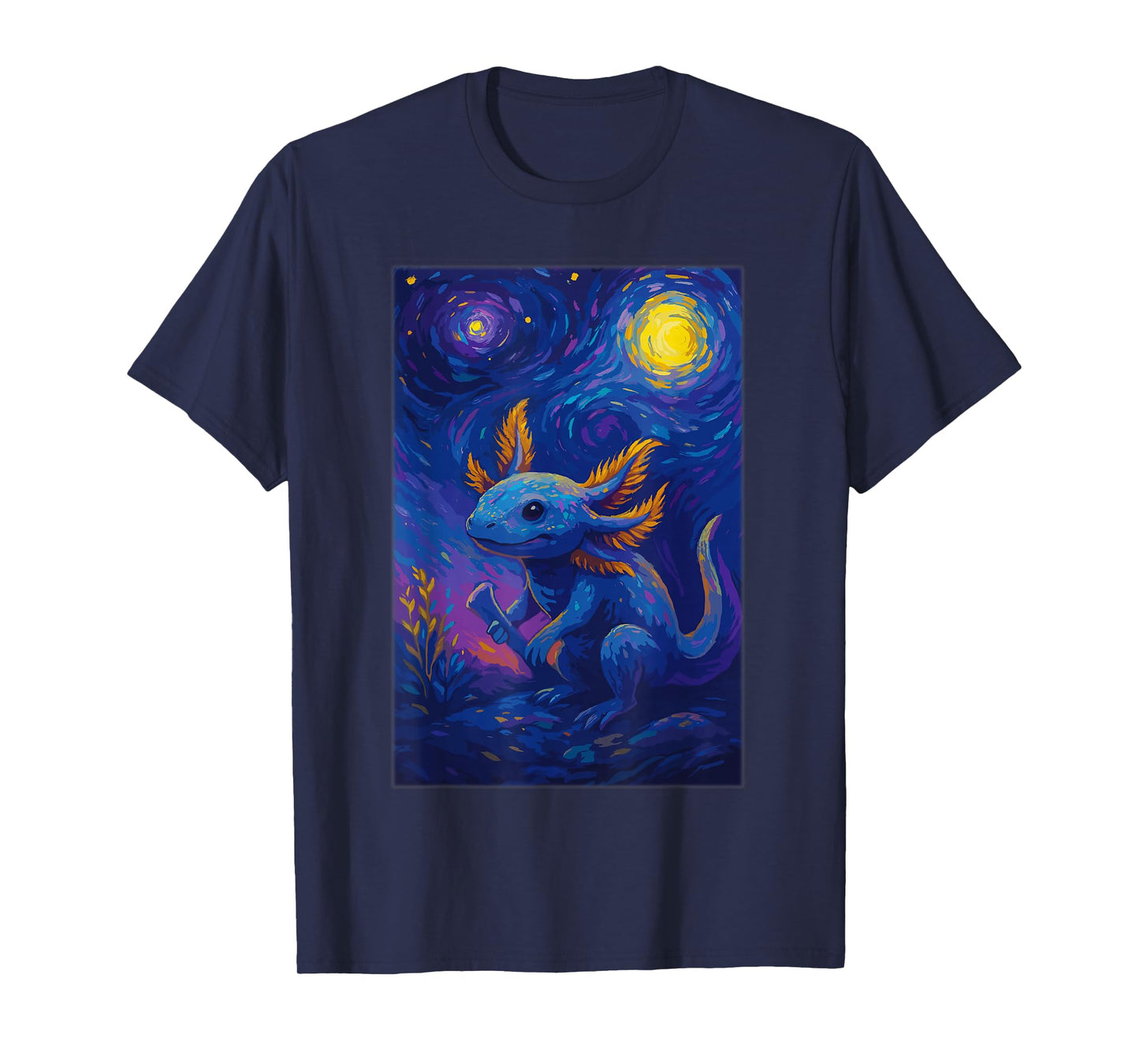 Axolotl Van Gogh for Women Girls, Axolotl Starry Night T-Shirt
