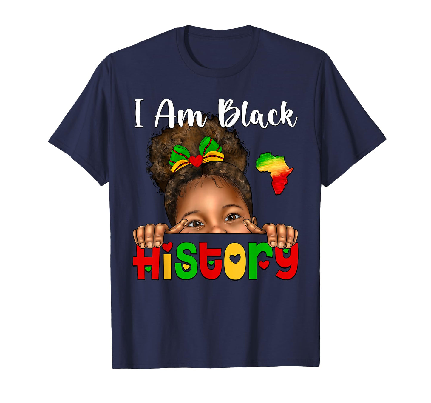 I Am Black History African American Kids Afro Black Girl T-Shirt