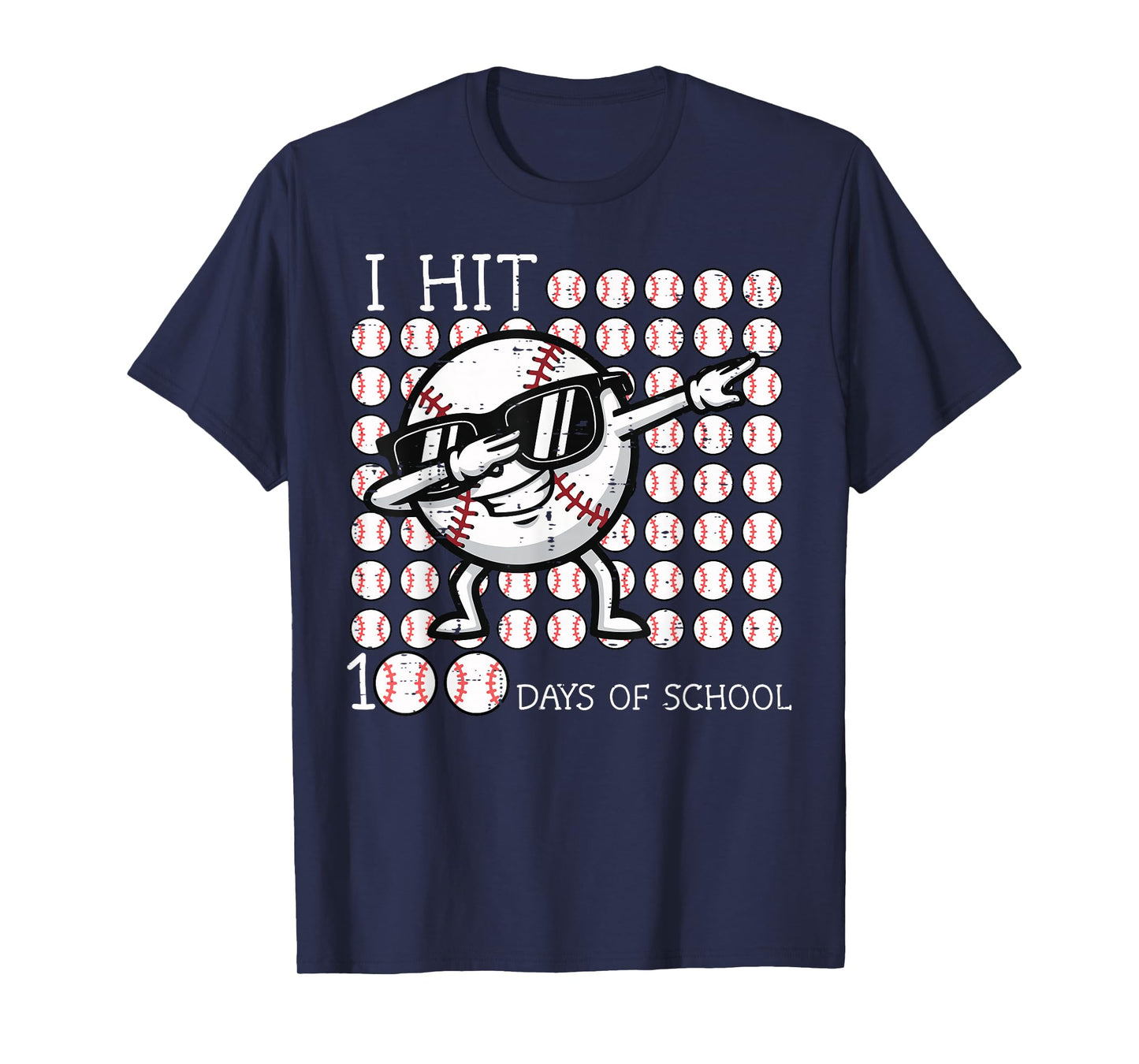 I Hit 100 Days of School Dabbing Baseball 100th Day Boy Kids T-Shirt