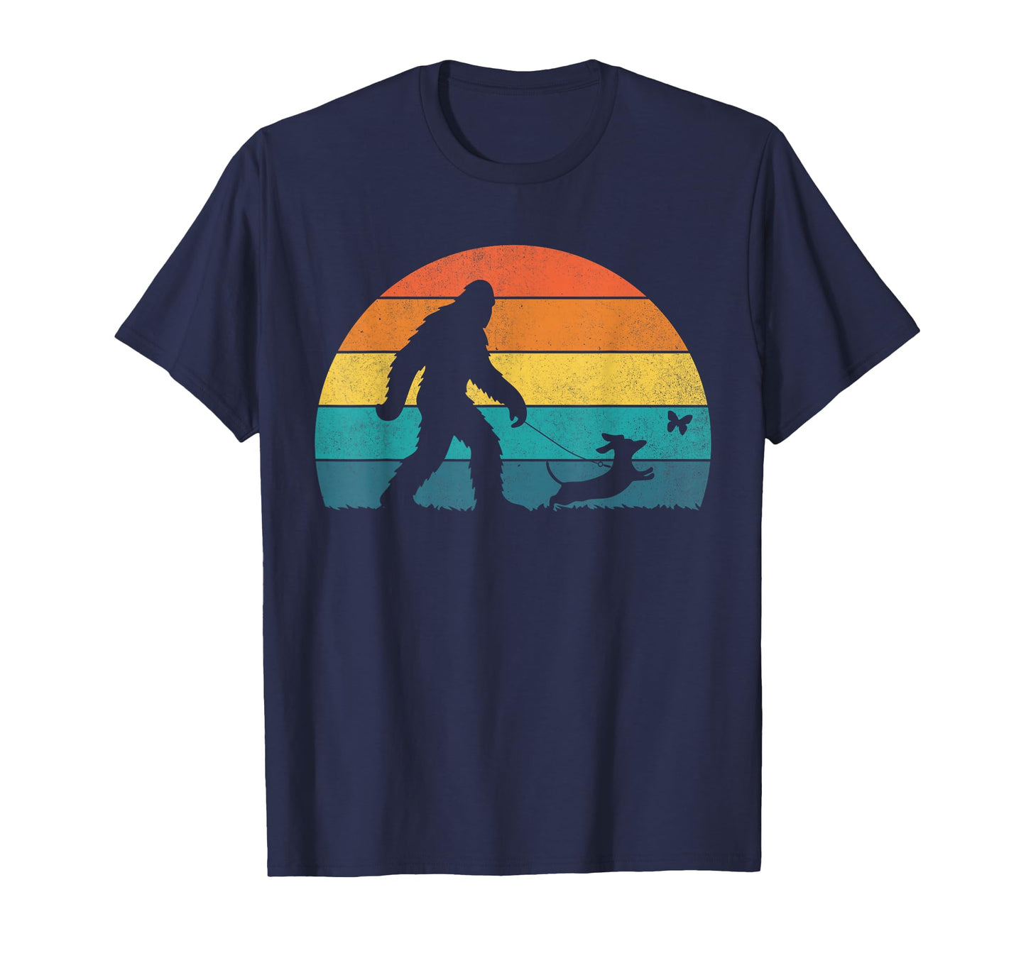 Bigfoot Walking Dachshund Funny Sasquatch Dog Dad Men Boys T-Shirt