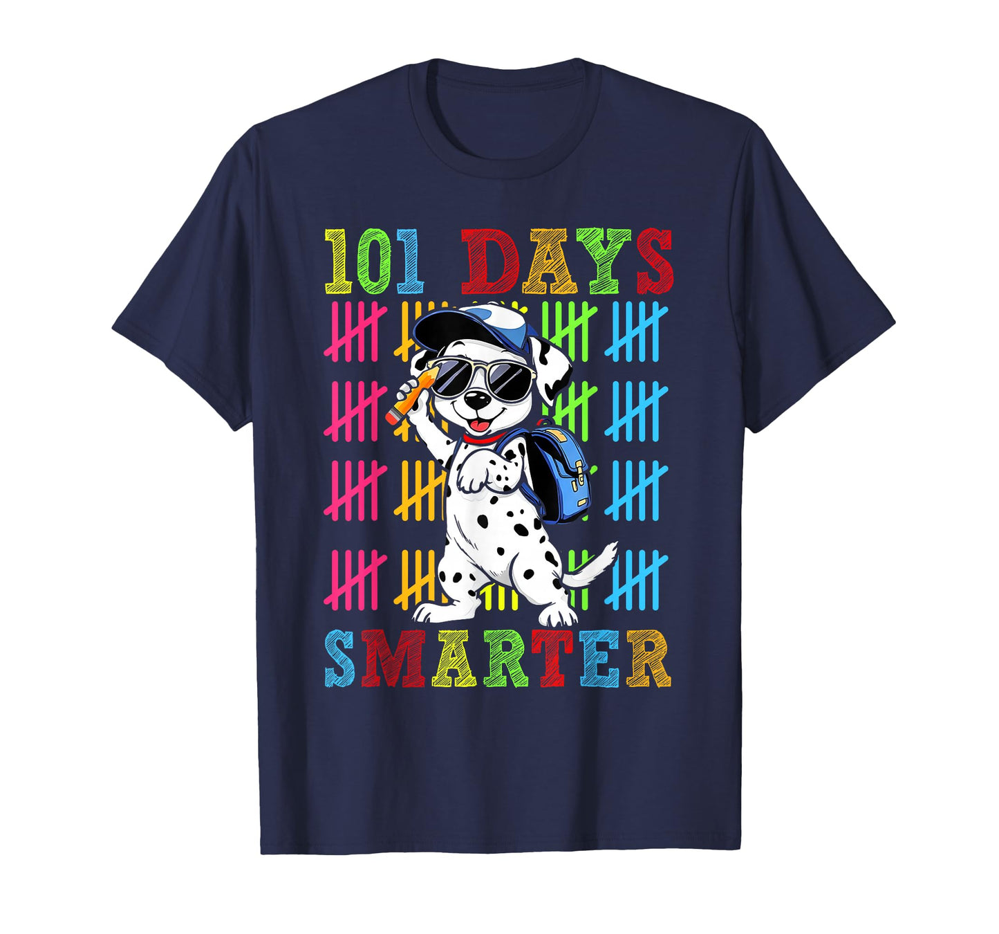 101 Days Smarter Dabbing Cute Dog Teachers Students Kids T-Shirt