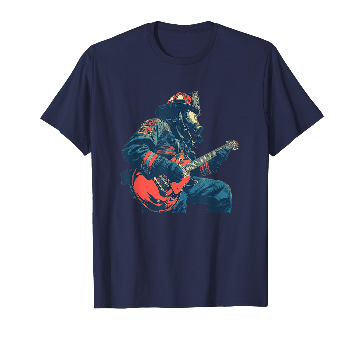 Amazing Firefighter with Electric Guitar Costume T-Shirt