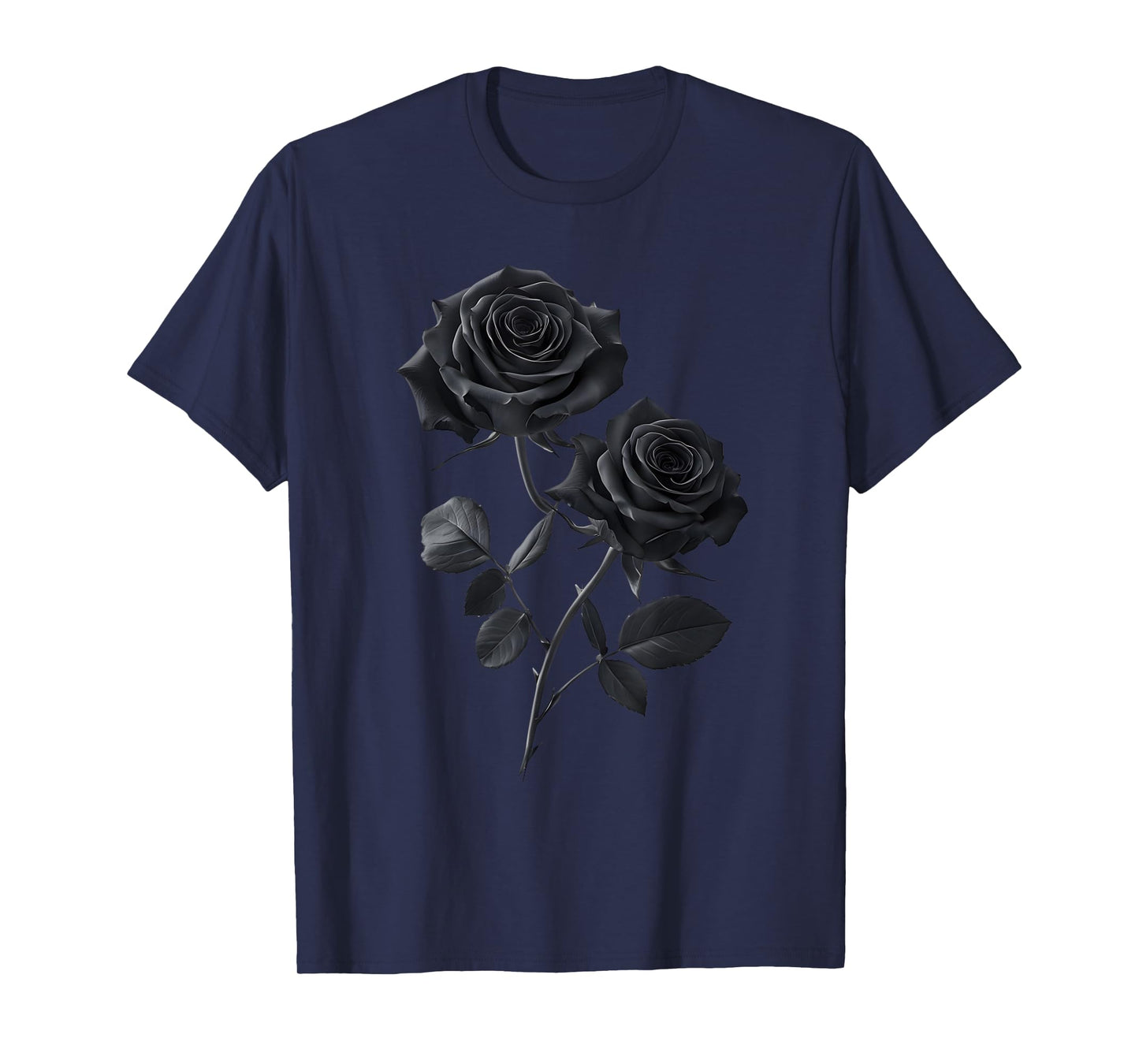 Beautiful Black Roses Flower Couple T-Shirt