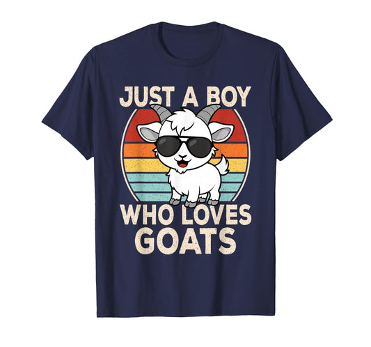 Just A Boy Who Loves Goats Goat Lover Boys Kids T-Shirt