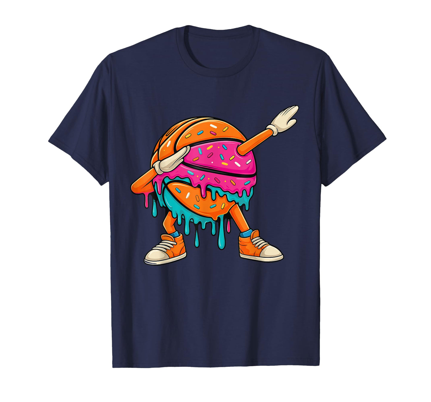 Basketball Drip For Boys Funny Dabbing Basketball Ice Cream T-Shirt