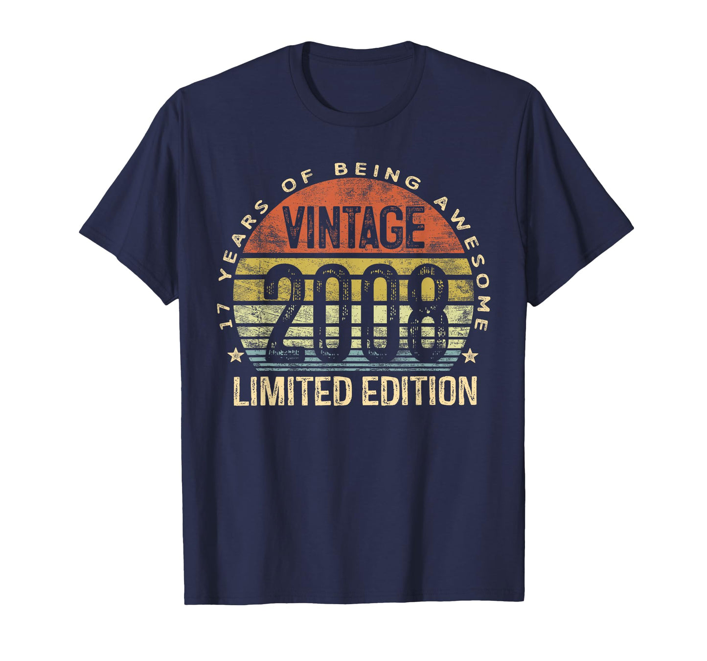 Vintage 2008 Limited Edition 17-Year-Old Gifts 17th Birthday T-Shirt