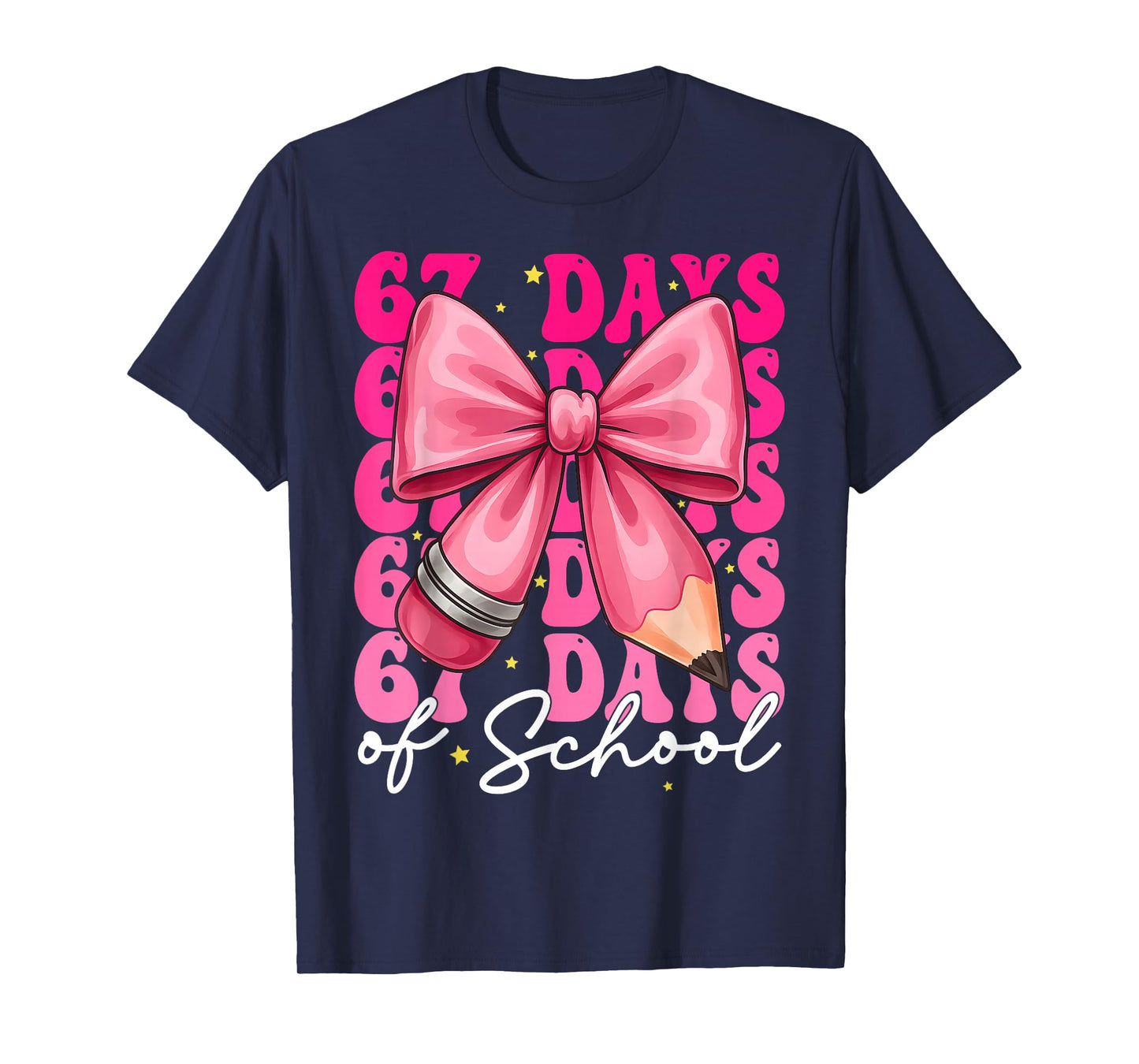 67 Days of School Girls Coquette Bow 67th Day of School T-Shirt