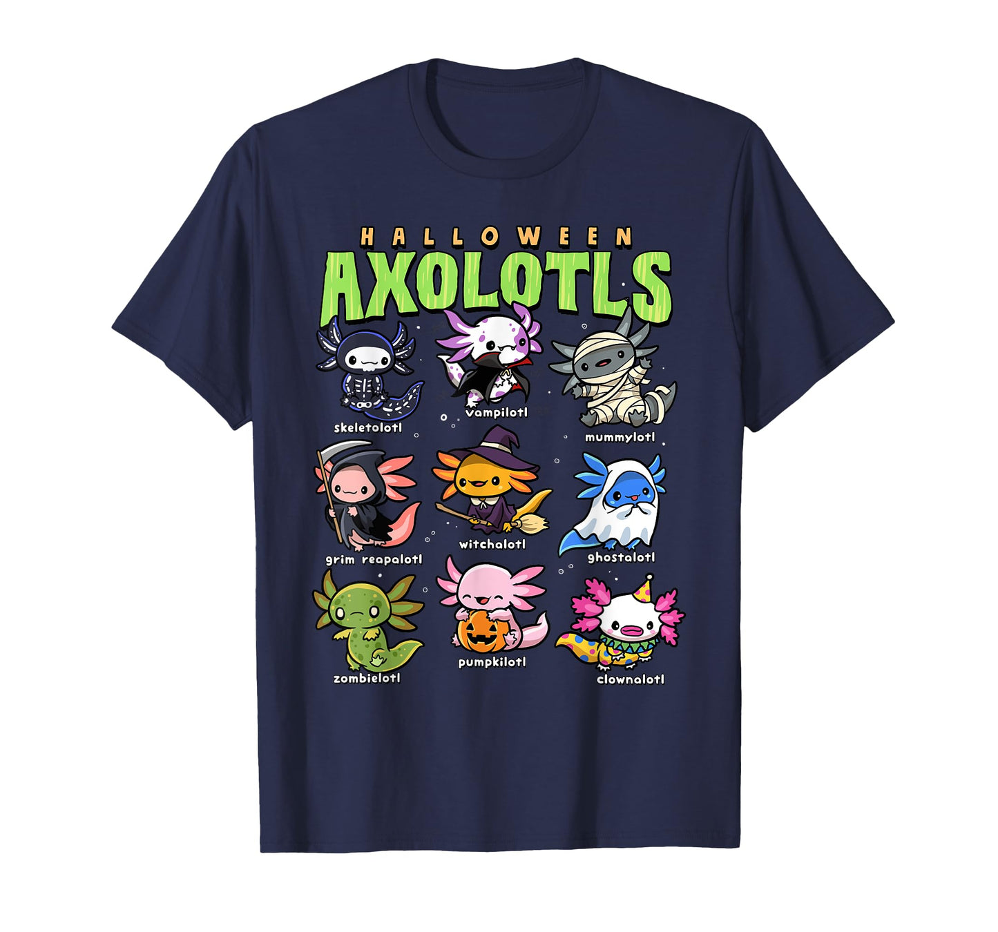 Axolotl Halloween Shirt Creepy Axolotls Trick or Treat Alotl T-Shirt