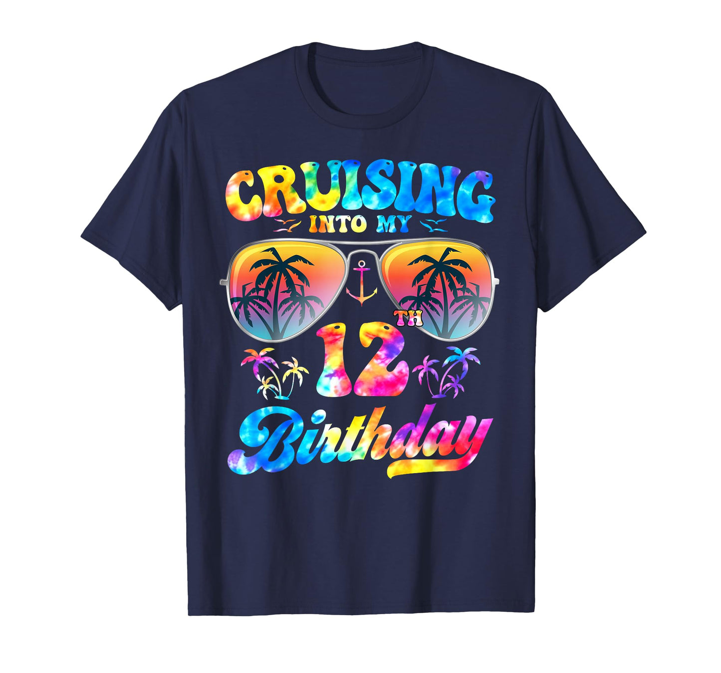 Tie-Dye Cruising Into My 12th Birthday Cruise 12 Years Old T-Shirt