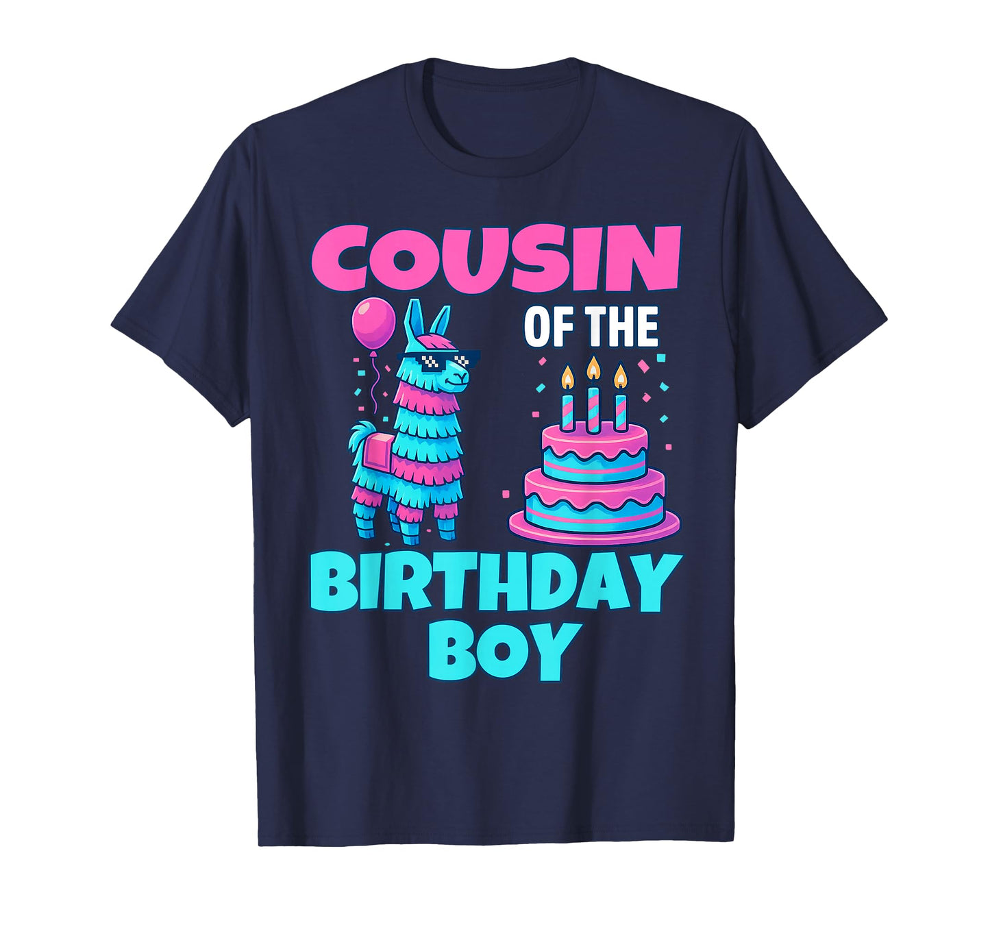 cousin Birthday Boy Llama Pinata Party family mathing women T-Shirt