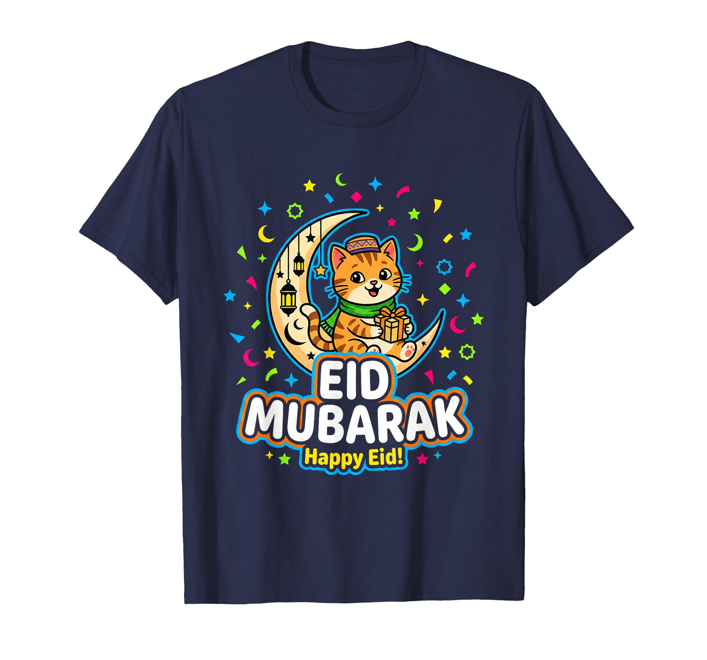 Happy Cat Eid Mubarak for Muslim Kids Eid al Fitr/al Adha T-Shirt